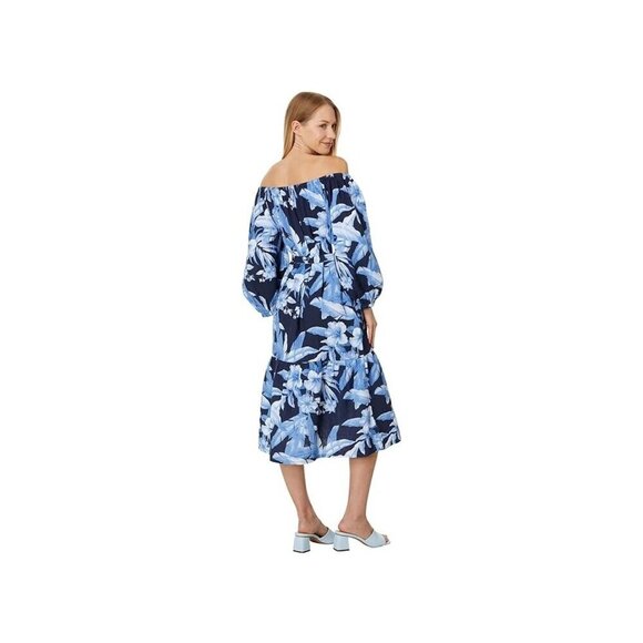 Tommy Bahama NWT $178 Daybreak Hibiscus Midi Dress, Blue Floral Women's Size S - Picture 12 of 12